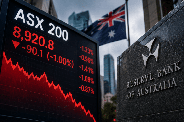 ASX 200 Sinks to Six-Week Low as Rate Hike Fears Rattle Australian Stocks